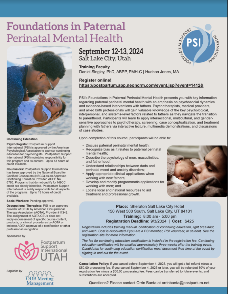 Paternal Mental Health Training - PSI Utah